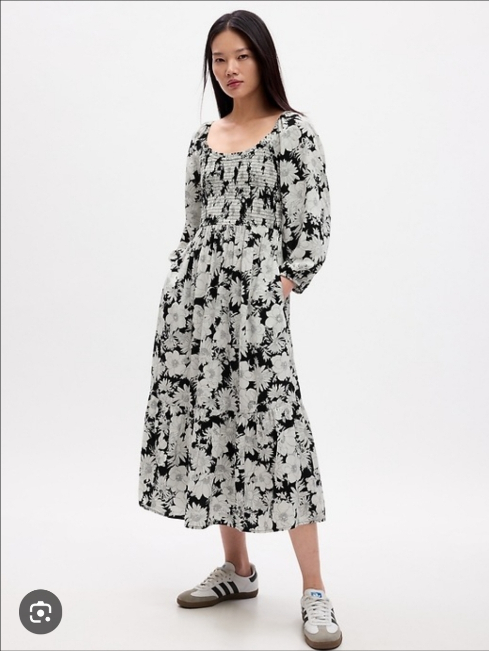 NWOT Smocked Scoopneck Midi Dress Size Small Petite By GAP